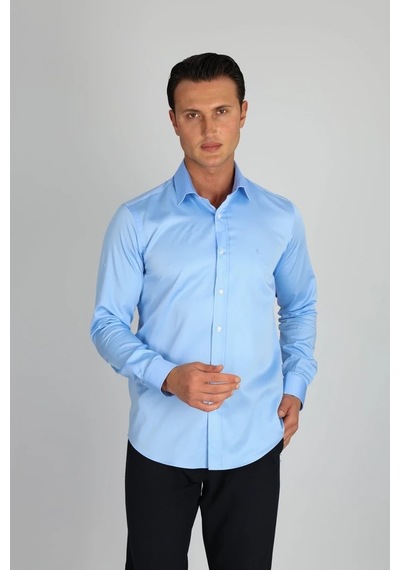 Lorenzo Mazzoli Lm375 C 567 O.mavi Pamuk Saten Comfort Fit Erkek Gömlek O.mavi