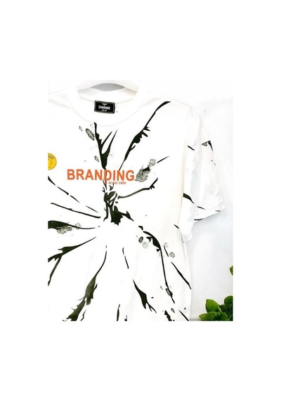 Carinos Erkek Çocuk Oversize Desenli Tshirt-14632 Beyaz