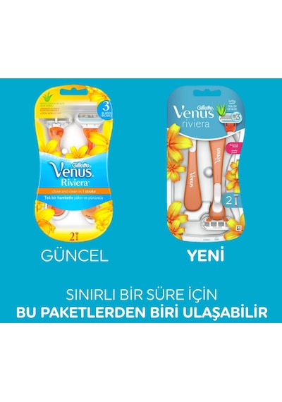Gillette Venus Riviera Kullan At Kadın Tıraş Bıçağı 4 x 2'li