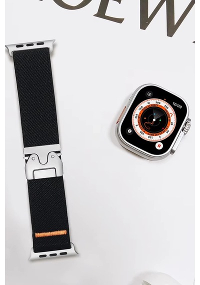Newface - 620 - Apple Watch 42mm Forest Kumaş Kordon - Edntrend - - Siyah