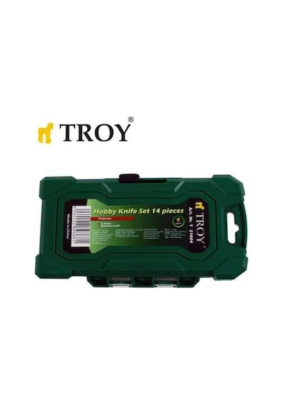 Troy 21604 Hobi Maket Bıçağı Seti, 14 Parça Taşıma Kutulu