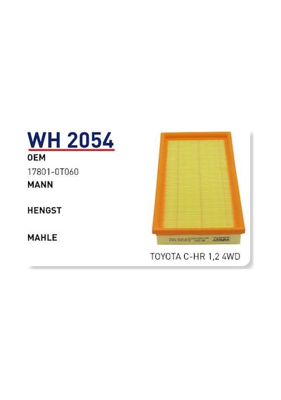 WUNDER WH2054 HAVA FİLTRESİ - Toyota Uyumlu C-HR 1,2 4WD