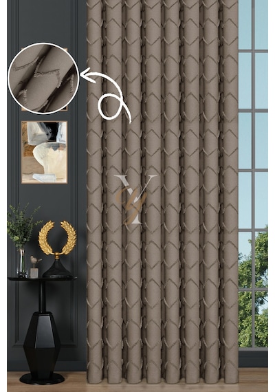 Jakar Kesme Fon Perde Ezgi V-6003 Vizon Vizon