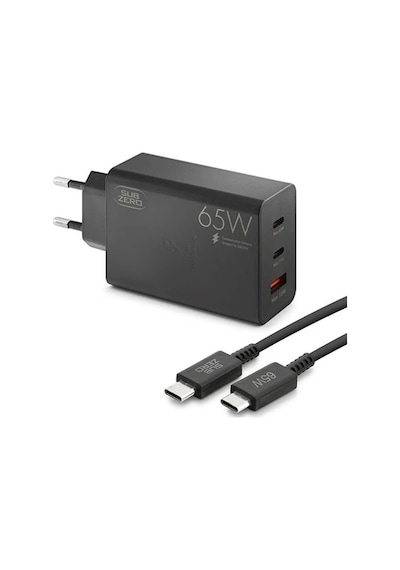 Subzero Honor Magic7 Lite Uyumlu 3 Girişli Usb+pd+pd 65w Süper Fast Type-c Şarj Aleti + Kablo