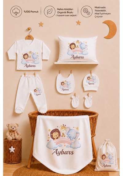 Pia Baby Erkek Bebek Hastane Çıkışı Seti 12 Parça %100 Pamuk İsimli Kişiye Özel Organik Baskılı Kıyafet Keseli 102211k3x Ekru Pia Baby Erkek Bebek Hastane Çıkışı Seti 12 Parça %100 Pamuk İsimli Kişiye Özel Organik Baskılı Kıyafet Keseli 102211k3x Ekru