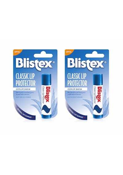 Blistex Klasik Dudak Bakım Stick Spf10, Aloe Vera Ve E Vitamini, 4,25 G, 2'li Set