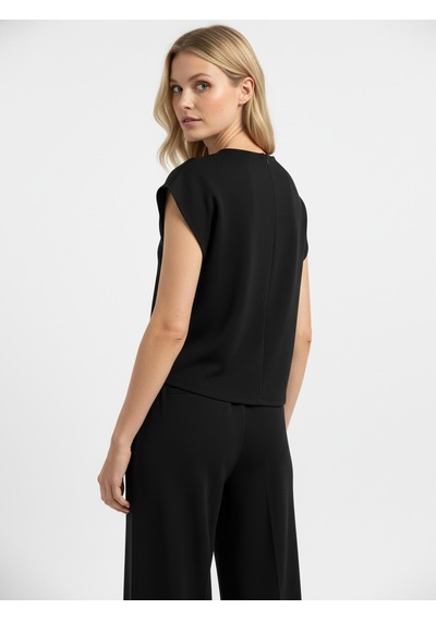 Xint Siyah Pamuk Dokulu Oversize Bluz 602588
