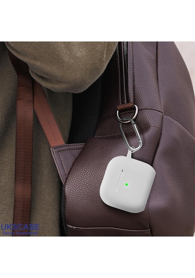 Apple Uyumlu AirPods 4. Nesil Soft Silikon Kılıf Düz Renkler Beyaz