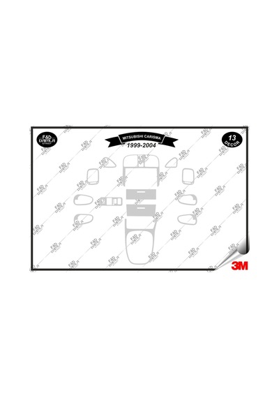 Mitsubishi Carisma 1999-2004 Torpido Konsol Trim Göğüs Maun Kaplama Set 13 Parça Gümüş