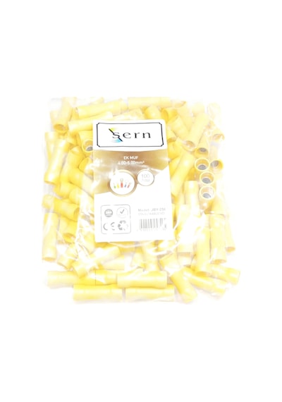 İzoleli Ek Muf Kablo Ucu 4-6mm² Sarı 100 Adet Bağlantı Terminali