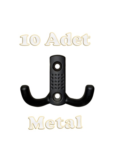 Noktalı Portmanto Vestiyer Duvar Dolap Elbise Askısı Siyah Metal Kapı Askılığı Askılık 10 Adet Siyah