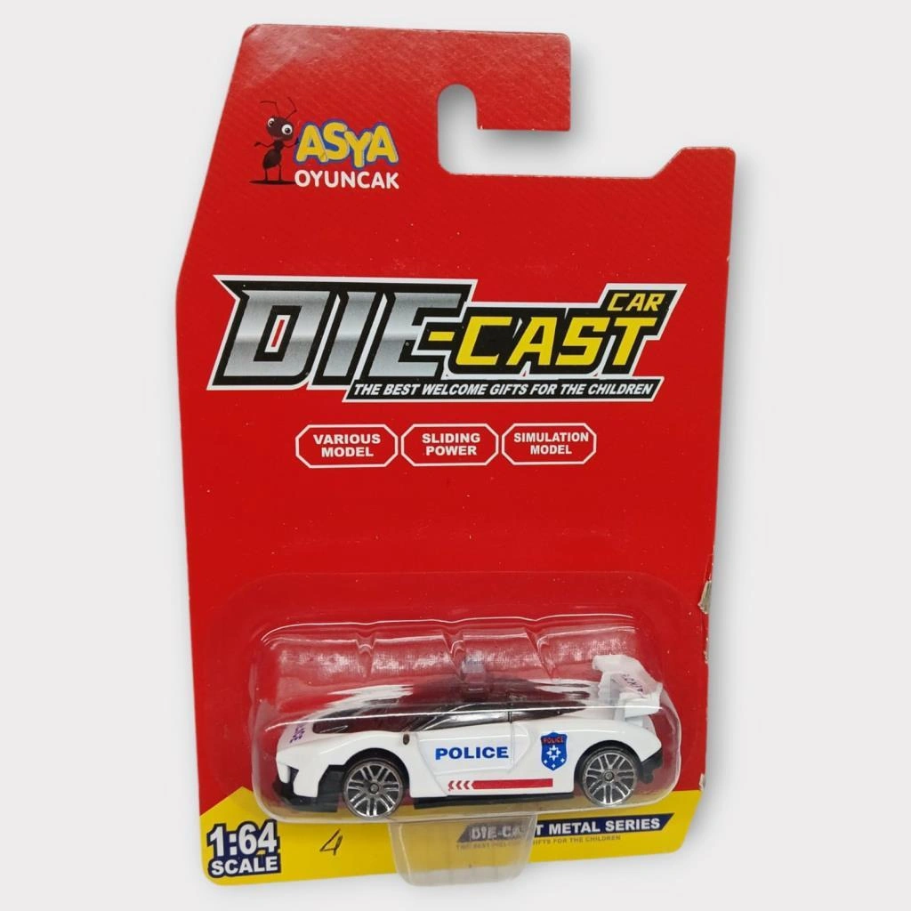 Metal Mini Polis Arabası 8 Cm - Polis - 4 - 1 Adet