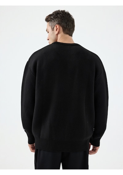 Loose Fit Erkek Kazak Siyah