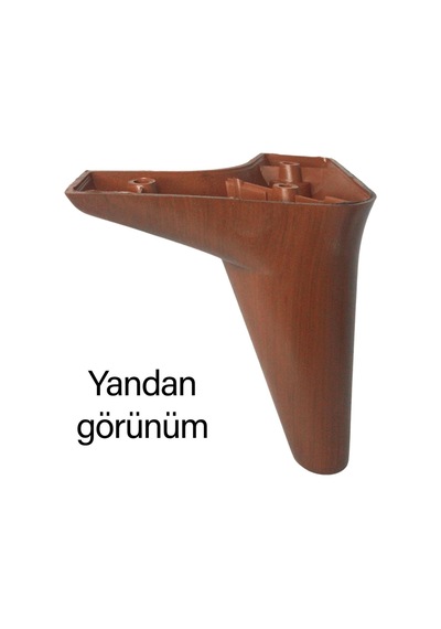 4 Adet Zelve 12 Cm Ceviz Ahşap Desenli Lüx Mobilya Kanepe Sehpa Ünite Koltuk Ayağı Baza Ayak