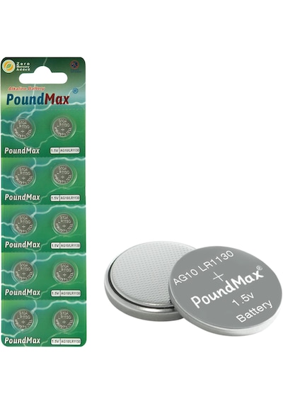 20 Adet Poundmax Ag10, Lr54,1,5v Alkalin Düğme Pil 2x 10 Adet