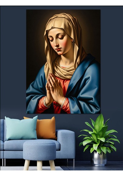 Ahşap Tablo Dua Eden Meryem Ana