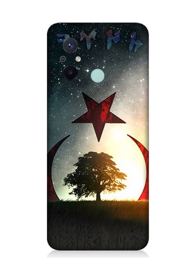 Xiaomi Redmi 12c Uyumlu Silikon Kılıf Göktürkçe Türk Ve Ağaç Bayrak