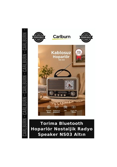 Özel Seri Torima Bluetooth Hoparlör Nostaljik Radyo Speaker Ns03 Altın Dijital Cihaz Klasik
