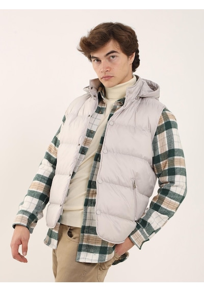 Dufy Taş Erkek Regular Fit Dik Yaka Yelek Mont - 96763 Taş