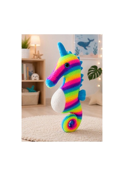 Peluş Deniz Atı Oyuncak Renkli Pelüş Denizatı Çok Renkli