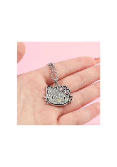 Hello Kitty 50.yıl Dönümü Özel Seri Kadın 925 Ayar Gümüş Zincir Kolye Genç Ve Hayranlarına Özel Verilecek En Özel Hediye