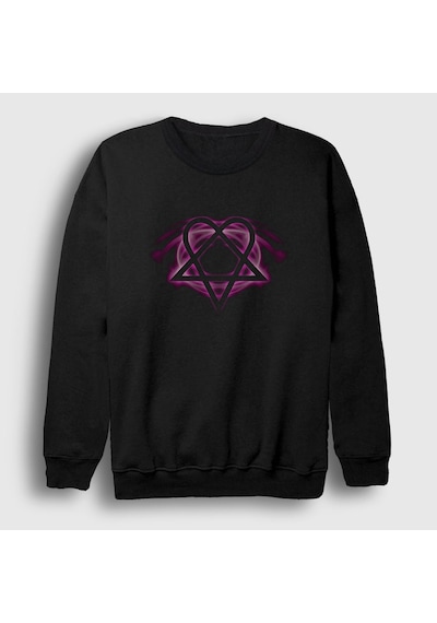 Presmono Unisex Glow Him Sweatshirt Siyah