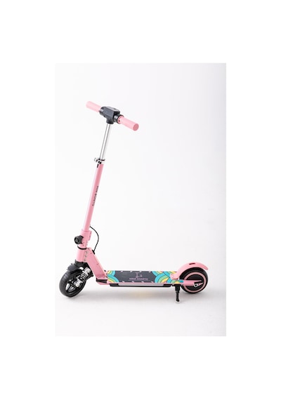 Mini Bonito Çocuk Katlanabilir, Led Işıklı, Amortisörlü Elektrikli Scooter Ayarlanabilir Direksiyonlu Dizlik Ve Dirseklik Hediyedir Pembe