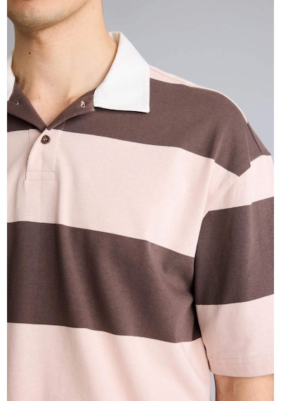 Defacto Loose Fıt Polo Yaka Kısa Kollu Polo Tişört G2048ax26spbn151 Kahve-bn151