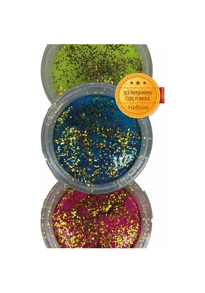 Hellove Slime Simli 3 Renk Kaliteli Ele Yapışmayan Pofuduk Yumuşacık Slime