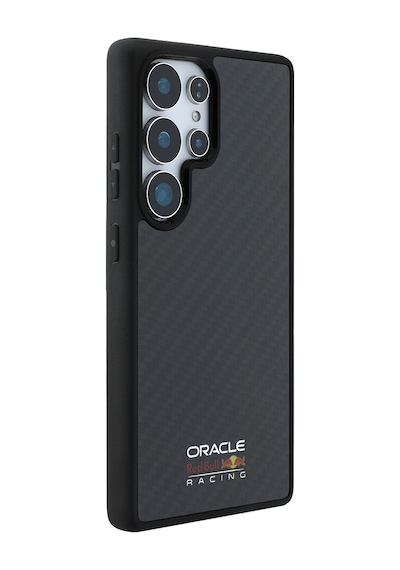 Galaxy S25 Ultra Kılıf Redbull Lisanslı Magsafe Uyumlu Karbon Fiber Parlayan Logolu Kapak Siyah