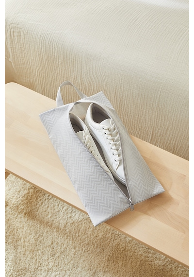 Ocean Home Textile 2'li Gri Balıksırtı Ayakkabı Düzenleyici Taşıma Çantası Seti 22 X 40 X 9 Cm