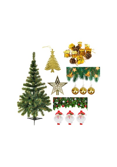 Yılbaşı Yeşil Çam Ağacı 120 Cm Set-2