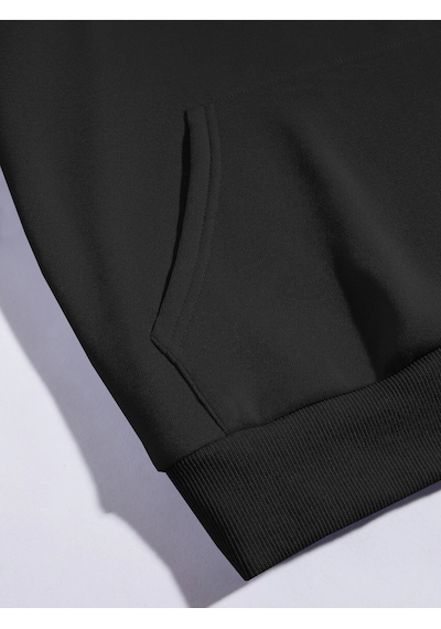 Startmore Unisex Oversize Kapüşonlu Kanguru Cepli Goodzila Baskılı Siyah Siyah