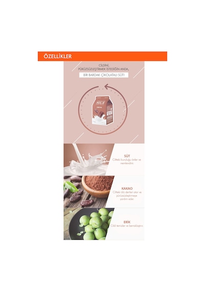 Missha A'PIEU Chocolate Milk One-Pack Pürüzsüz Görünüm Kazandıran Yaprak Maske - Çikolata-Süt
