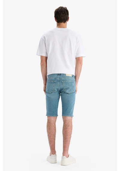 Defacto Slim Fit Dar Kesim Jean Bermuda Şort F4220ax25smnm29 Yeşil