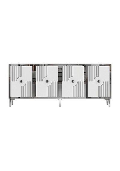 Ka1811bs Pega Konsol Ve Tv Sehpası Beyaz-sılver 180cm Beyaz - Gümüş