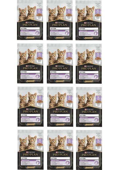 Purina Pro Plan Pouch Kitten Hindi Etli Yavru Kedi Maması 12 x 85 G