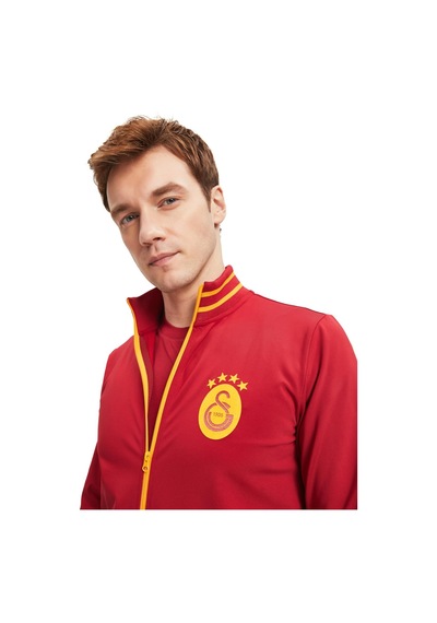 Galatasaray Orijinal Lisanslı Dik Yaka Fermuarlı Erkek Sweat Hediyelik Ahşap Kutulu 094 Kırmızı