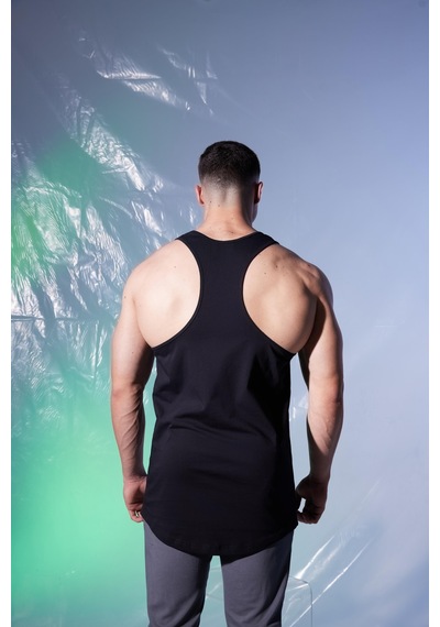Woof Gym Monk Mode Baskı Klasik Atlet - Siyah