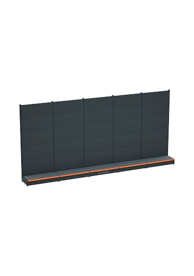 Bazalı Delikli Hırdavat Rafı Antrasit, 5 Ünite W450 H220 D30/40 Cm Turuncu
