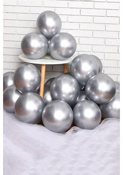 Beysüs Gümüş Krom Balon 7 Adet 12inç Gümüş