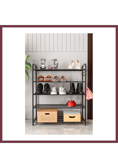Storeşahin 5 Katlı Metal Ayakkabılık Siyah Shn0720 Storeşahin 5 Katlı Metal Ayakkabılık Siyah Shn0720
