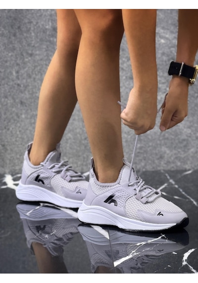 Bağcıklı Unisex Çocuk Spor Ayakkabısı-buz-siyah-321