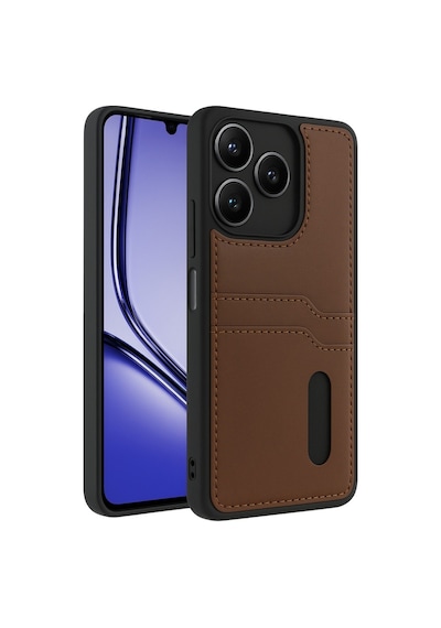 Realme Note 50 4g Kılıf Sara Kartvizitli Deri Kılıf - Taba Bz8683140846817