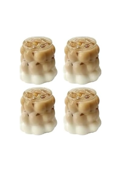 Şeffaf Kabarcıklı Cam Bardak 7 Cm, Kalın Cam Mini Su, Kahve, Kola Ve Meşrubat Bardağı, 4 Lü Set, Dayanıklı, Modern, Ergonomik Tasarım, Kahve Yanı Üzüm Bardak. Açık Kırmızı