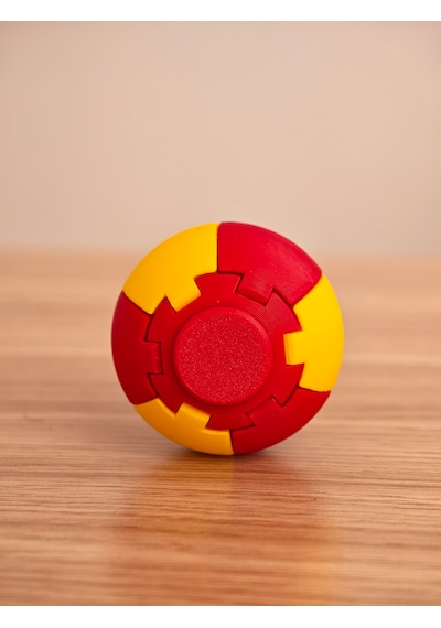Popspin Basınca Dönen Eğlenceli Top Oyuncağı - Dönen Top Motor Becerisi Geliştirici Hareketli Top-spın Ball -stres Topu-sarı Kırmızı