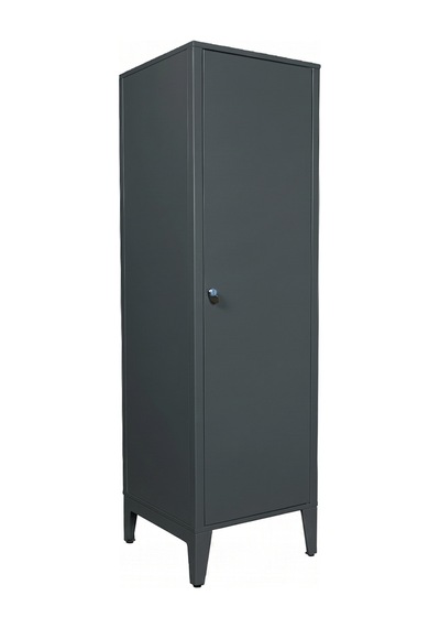 Alfafonet Ziglat Serisi Kilitli Metal Home Office Dolabı Metal Kapaklı Antrasit Gri Ral 7016 450x1500x450 Mm Turuncu