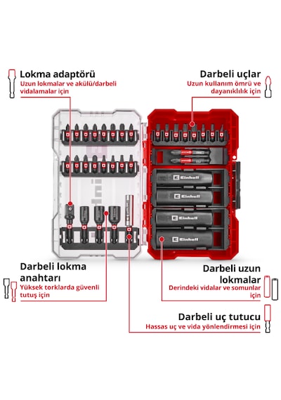 Einhell M-CASE 35 Parça Bits ve Lokma Uç Seti - 49109230