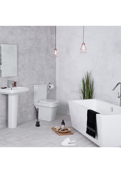 Rulopak Yuvarlak Elite Silikon Tuvalet Fırçası Siyah