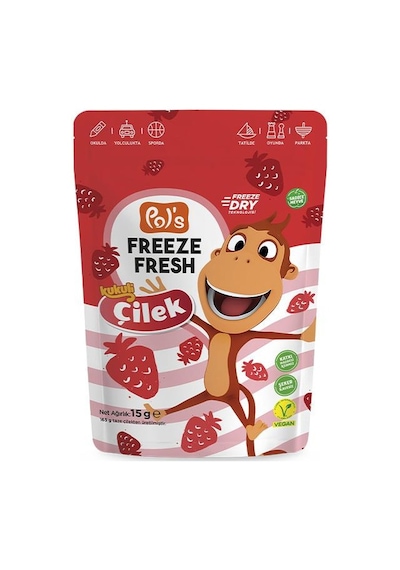 Pol S Freeze Fresh Dondurularak Kurutulmuş Kukuli Çilek 15 Gr 15 G